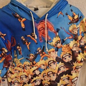 Naruto XL Hoodie Sweatshirt Pullover All Over Graphic
